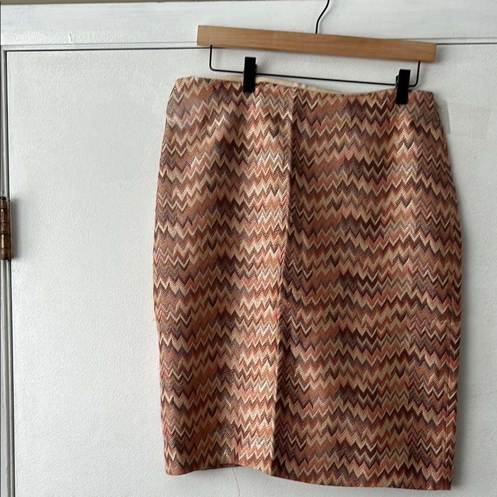 Tan and Brown Knee-length Pencil Skirt for Work